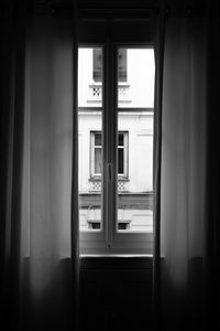 Preview wallpaper window, bw, interior, curtains, view