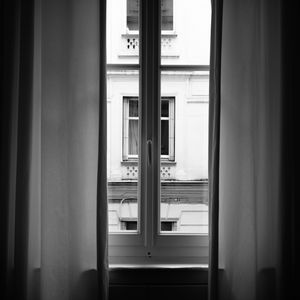 Preview wallpaper window, bw, interior, curtains, view