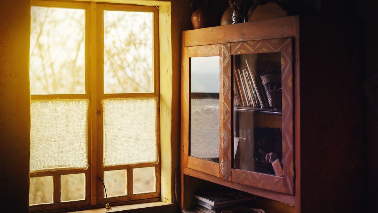 Wallpaper window, cabinet, interior, light