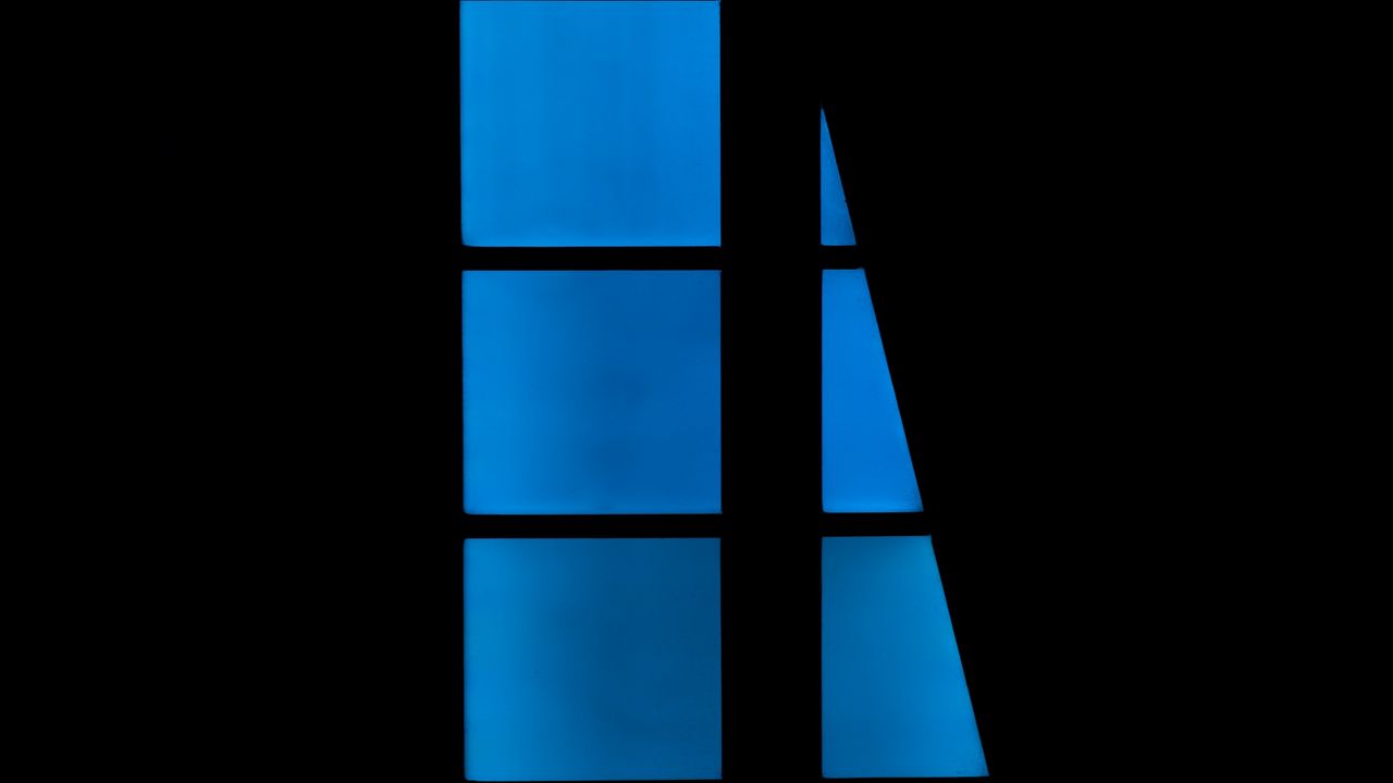 Wallpaper window, dark, darkness, blue