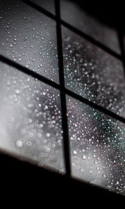 Preview wallpaper window, drops, macro, dark, blur