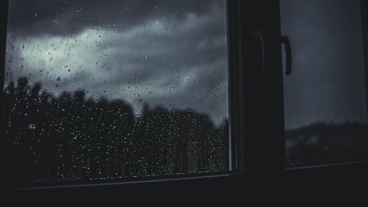 Wallpaper window, drops, rain, blur