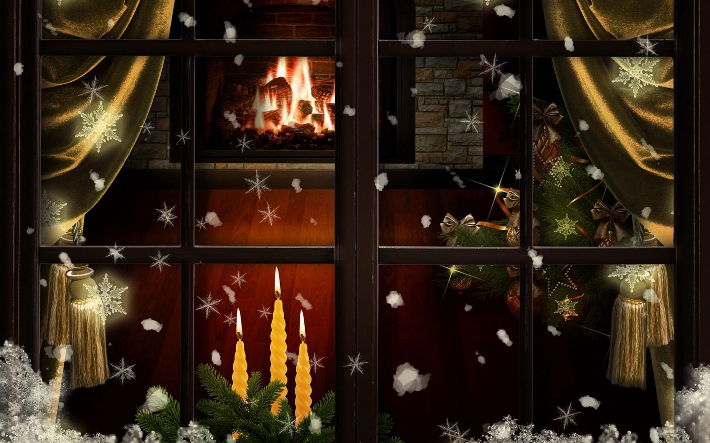 Cozy Christmas fireplace holidays christmas houses decorations  christmas trees HD wallpaper  Peakpx