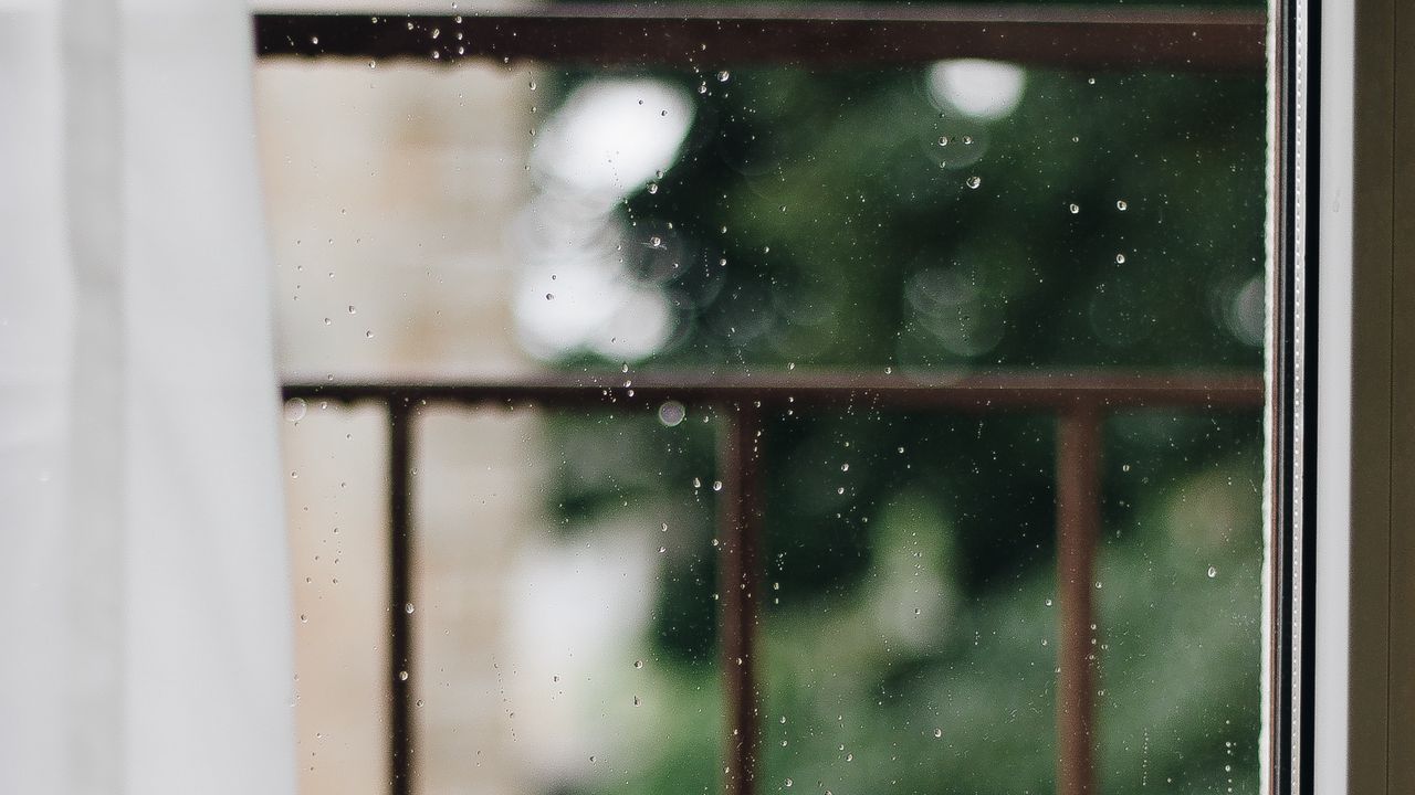 Wallpaper window, glass, drops, blur, macro