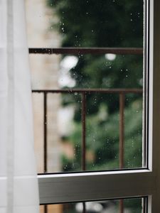 Preview wallpaper window, glass, drops, blur, macro