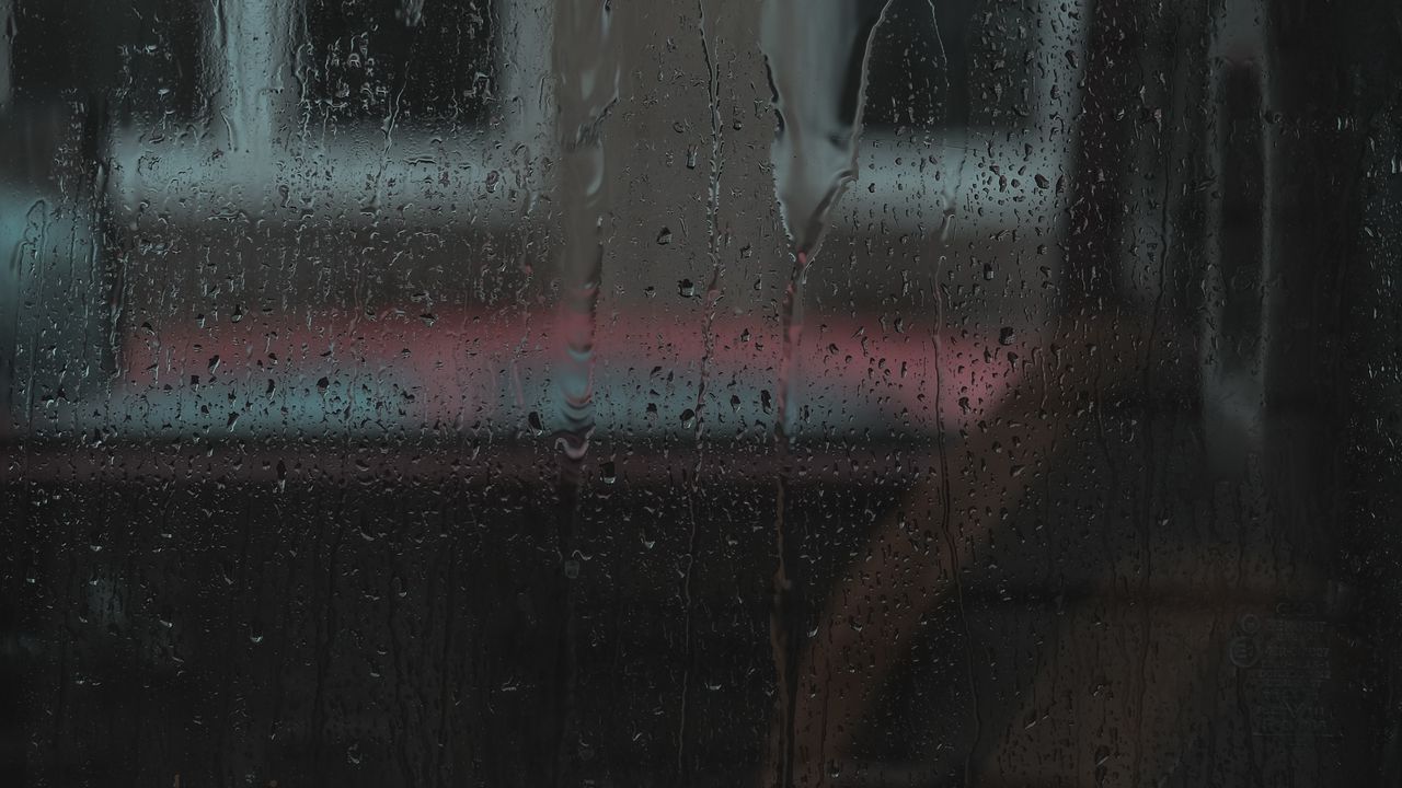 Wallpaper window, glass, wet, drops, rain