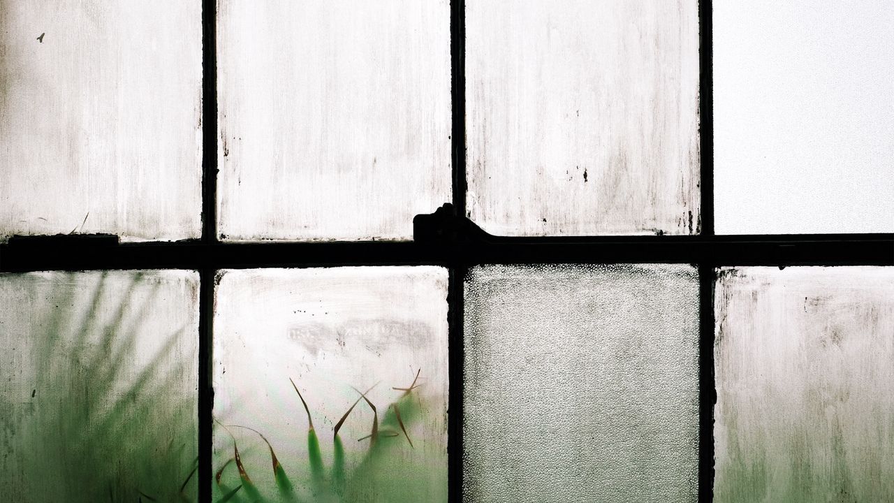 Wallpaper window, lattice, glass, misted, white