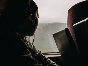 Preview wallpaper window, loneliness, headphones, travel