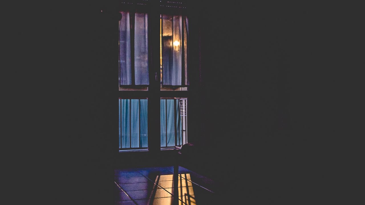 Wallpaper window, night, light, shadow