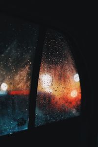 Preview wallpaper window, rain, drops, car, glass, glare