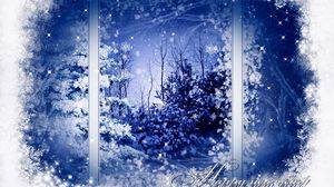 Preview wallpaper window, snow, landscape, trees, sign