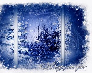 Preview wallpaper window, snow, landscape, trees, sign