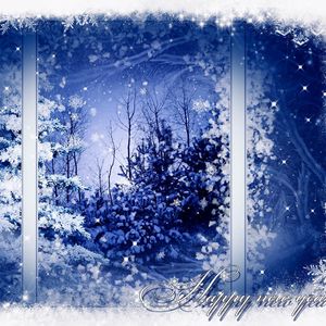 Preview wallpaper window, snow, landscape, trees, sign