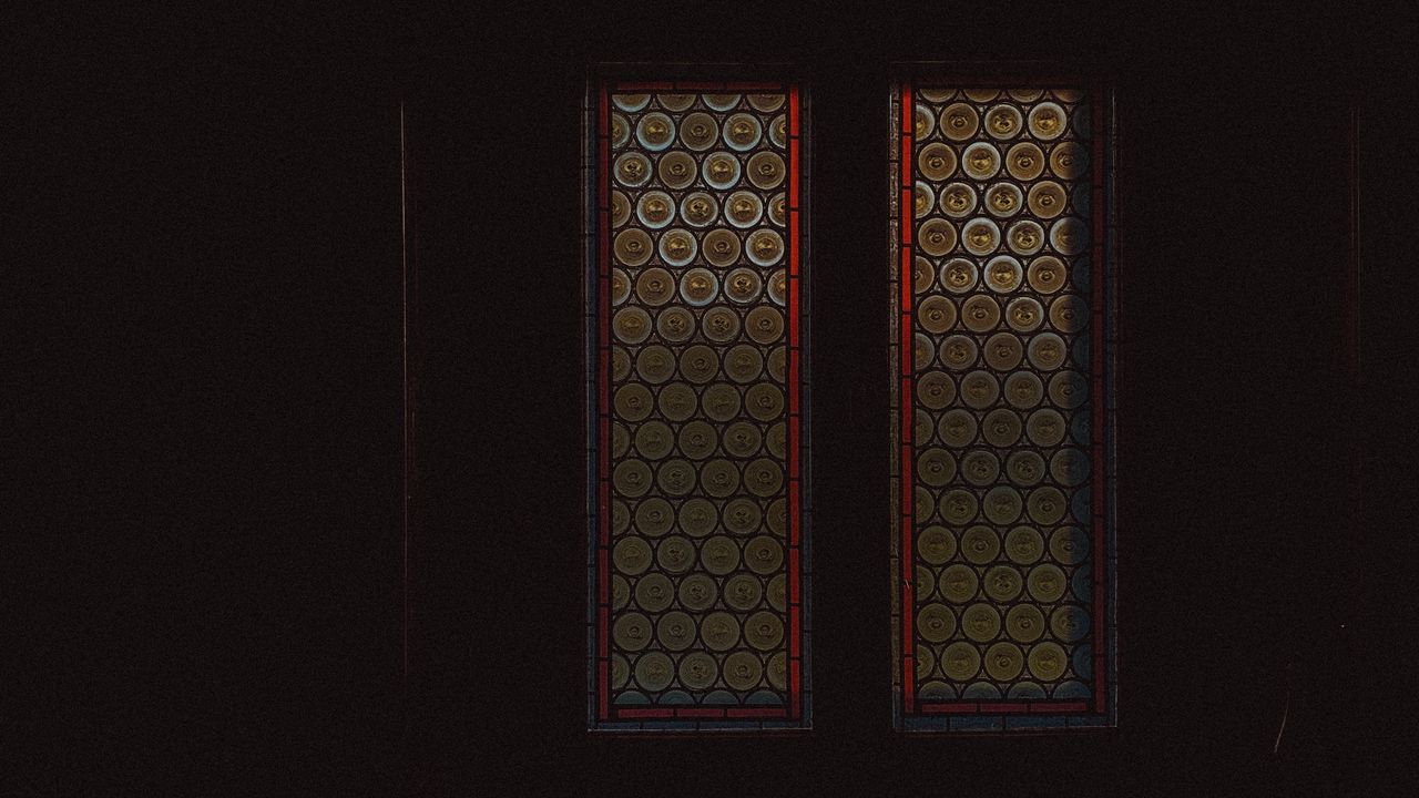 Wallpaper window, stained glass, glass, dark, room