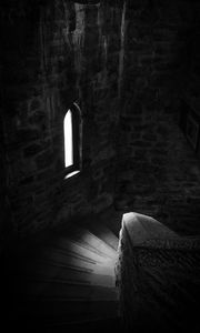 Preview wallpaper window, stairs, building, dark