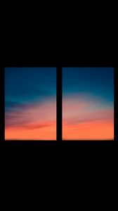 Preview wallpaper window, sunset, sky, black