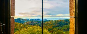 Preview wallpaper window, trees, view, autumn