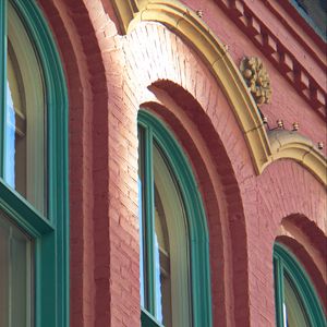 Preview wallpaper windows, bas-relief, bricks, facade, building