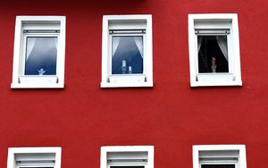Preview wallpaper windows, building, wall, red, facade