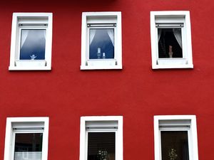 Preview wallpaper windows, building, wall, red, facade