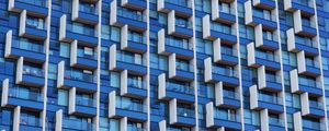 Preview wallpaper windows, edges, building, facade, architecture, blue