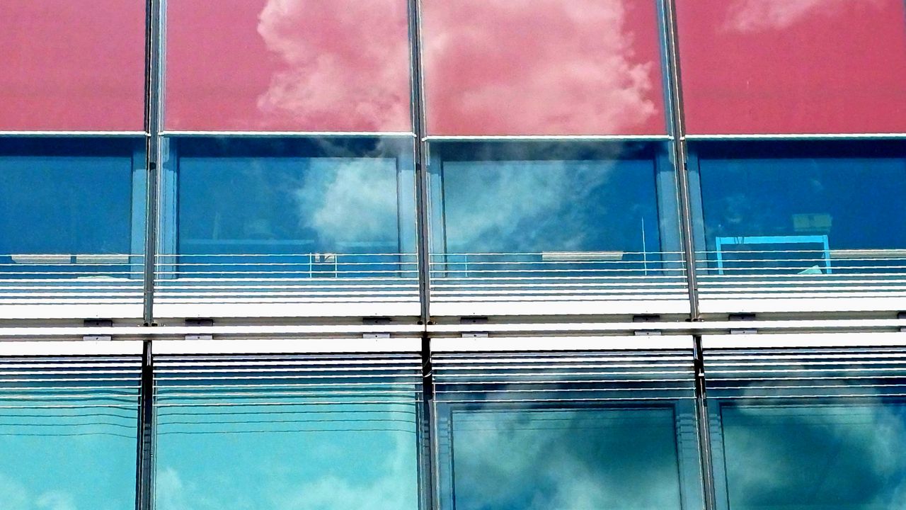 Wallpaper windows, facade, building, architecture, clouds