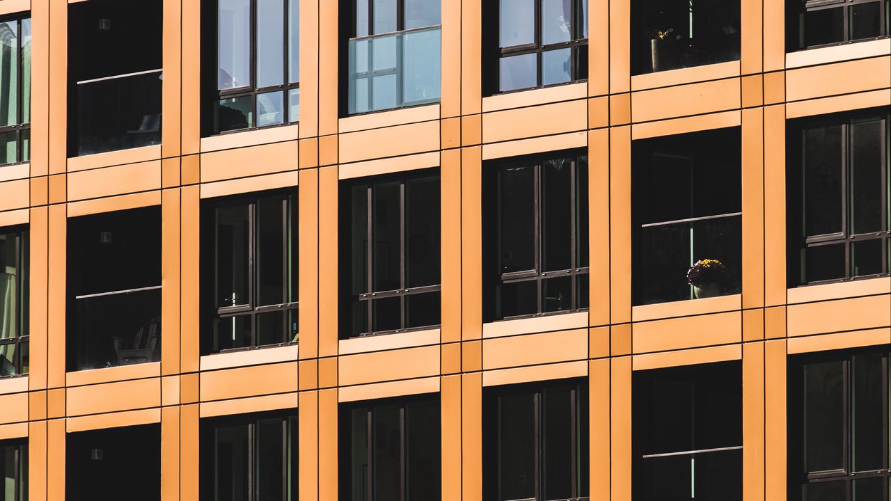 Wallpaper windows, lines, building, facade