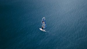 Preview wallpaper windsurfing, surfer, water, aerial view