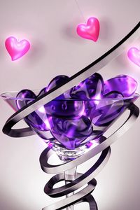 Preview wallpaper wine glass, heart, spiral, wrapping, bright