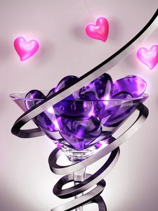 Preview wallpaper wine glass, heart, spiral, wrapping, bright