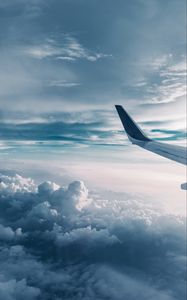 Preview wallpaper wing, plane, clouds, height, flight