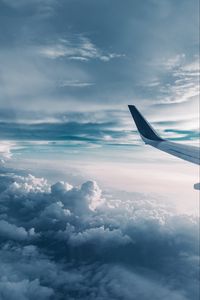 Preview wallpaper wing, plane, clouds, height, flight