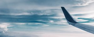 Preview wallpaper wing, plane, clouds, height, flight