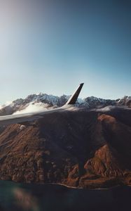 Preview wallpaper wing, plane, mountains, view, height