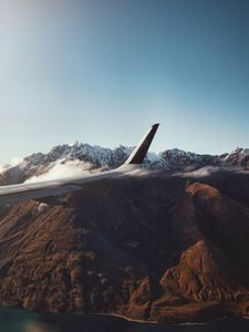Preview wallpaper wing, plane, mountains, view, height