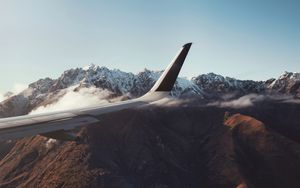 Preview wallpaper wing, plane, mountains, view, height