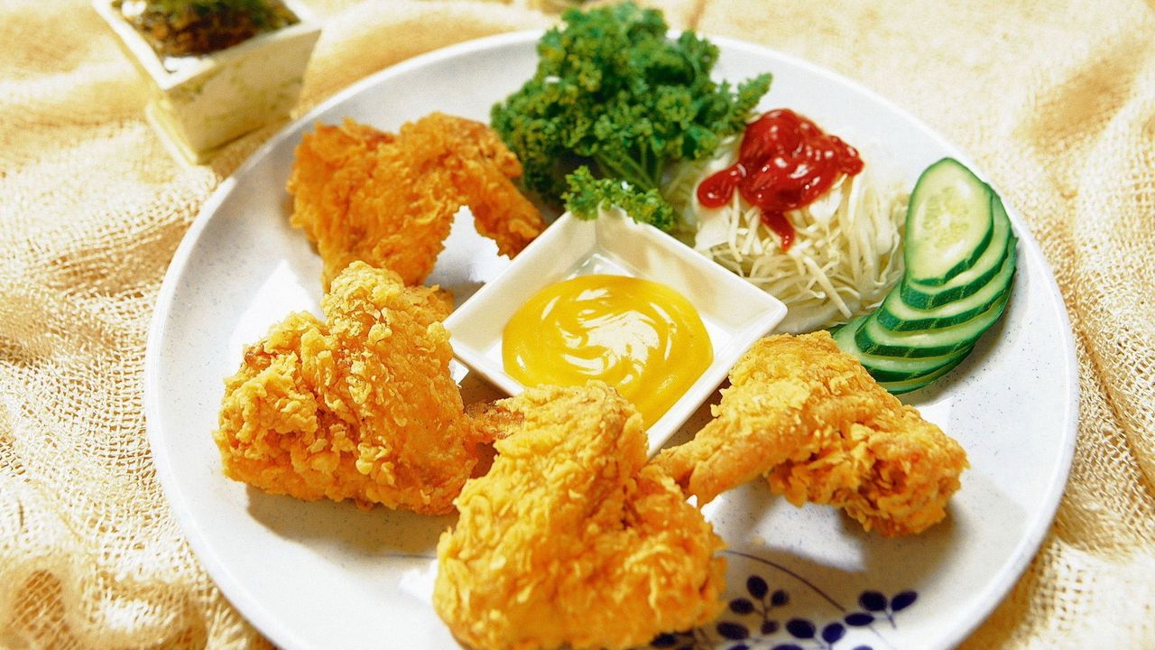 Wallpaper wings, chicken, sauce, plate