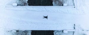 Preview wallpaper winter, aerial view, snow, man