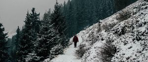 Preview wallpaper winter, hill, snow, trees