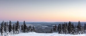 Preview wallpaper winter, horizon, snow, sky, levi, finland