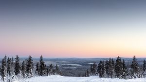 Preview wallpaper winter, horizon, snow, sky, levi, finland