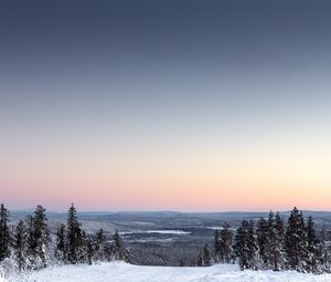 Preview wallpaper winter, horizon, snow, sky, levi, finland