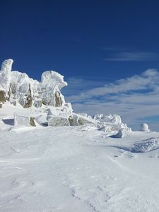 Preview wallpaper winter, mountains, snow, sky