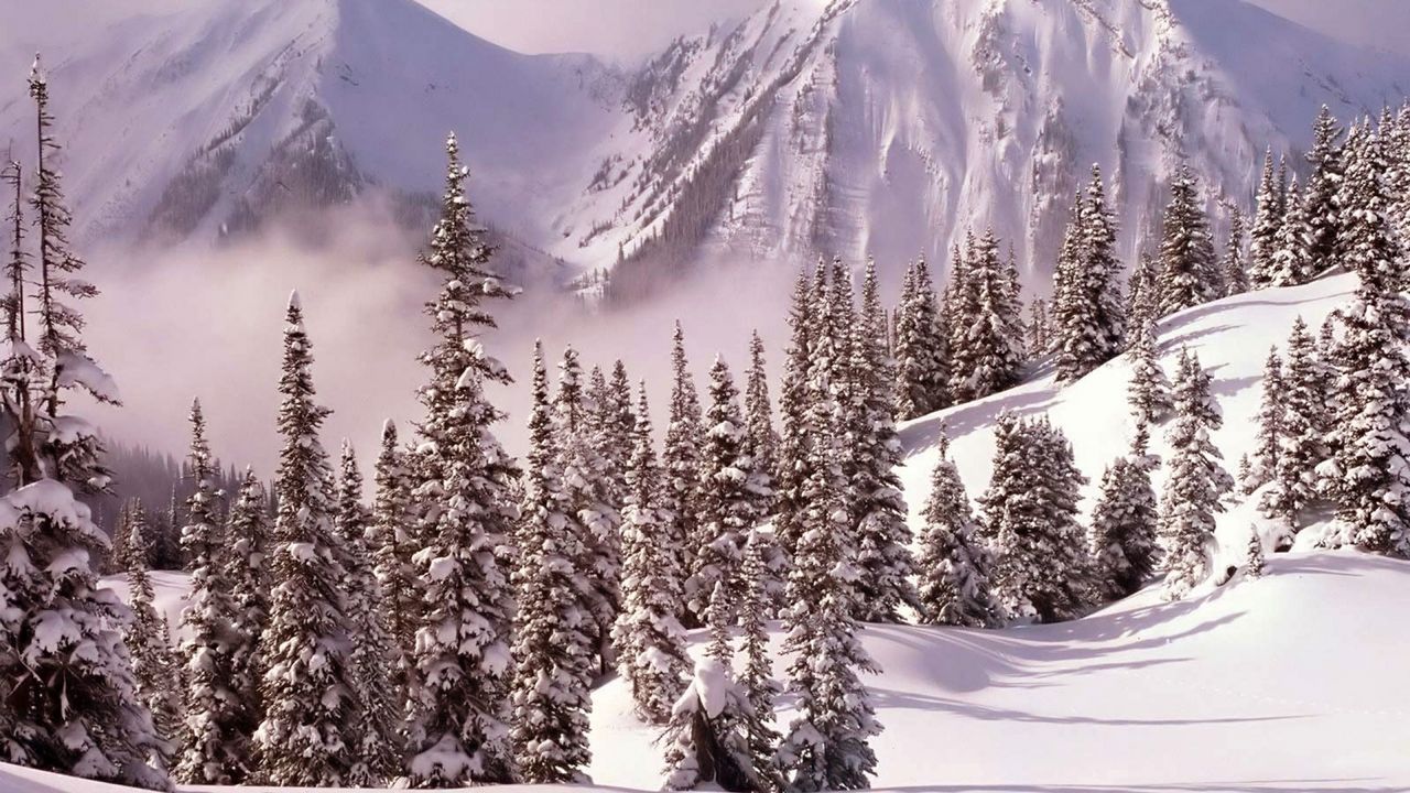 Wallpaper winter, mountains, snow, shadows