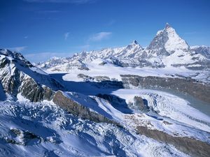 Preview wallpaper winter, mountains, stones, desert, cold