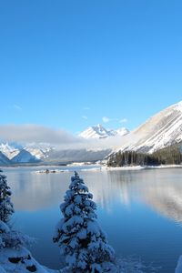 Preview wallpaper winter, snow, lake, mountain