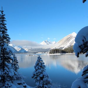 Preview wallpaper winter, snow, lake, mountain