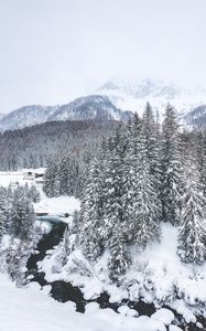 Preview wallpaper winter, snow, mountains, aerial view, italy