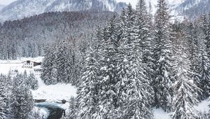 Preview wallpaper winter, snow, mountains, aerial view, italy