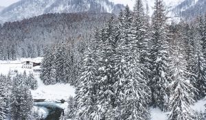 Preview wallpaper winter, snow, mountains, aerial view, italy